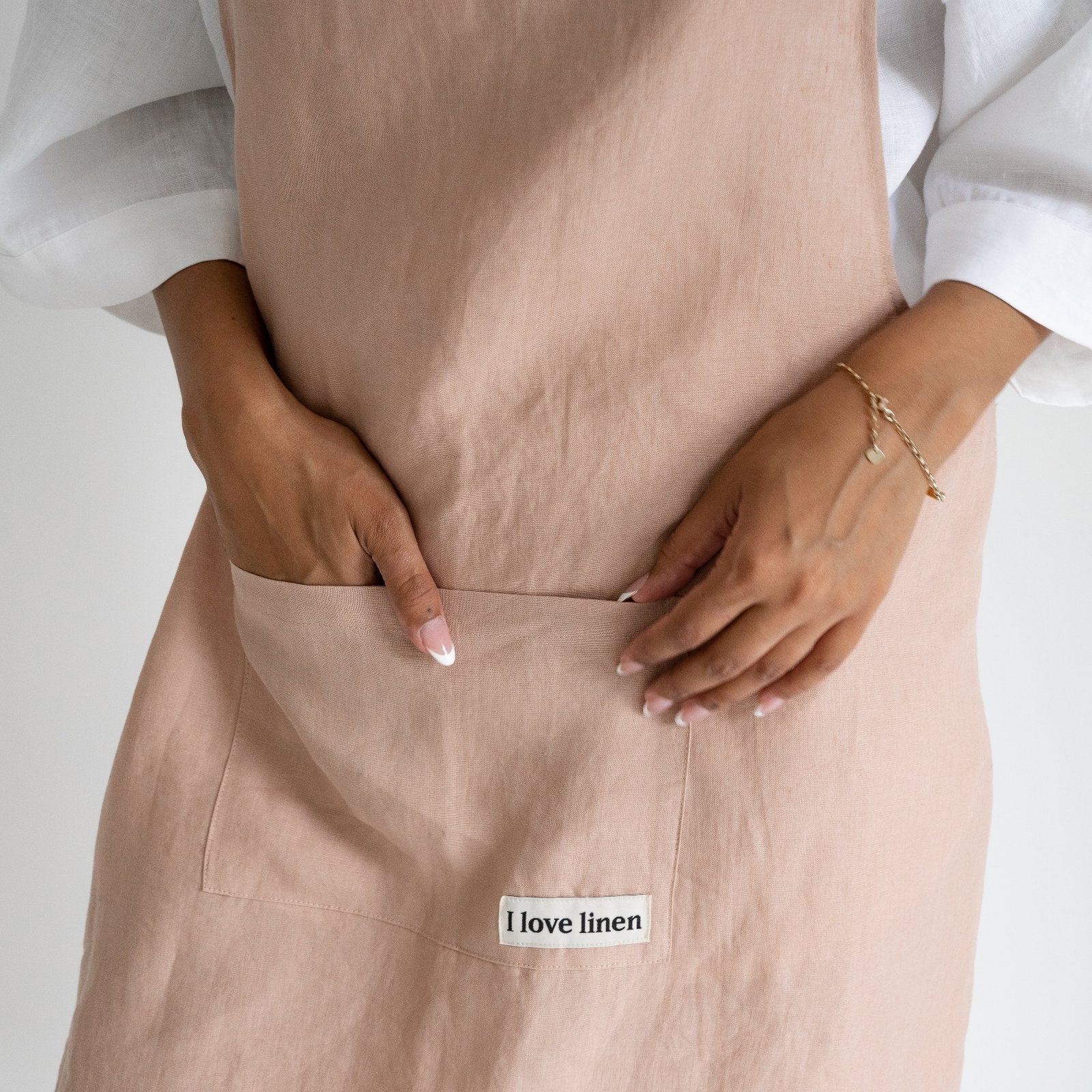 French Flax Linen Apron in Clay - Image 6