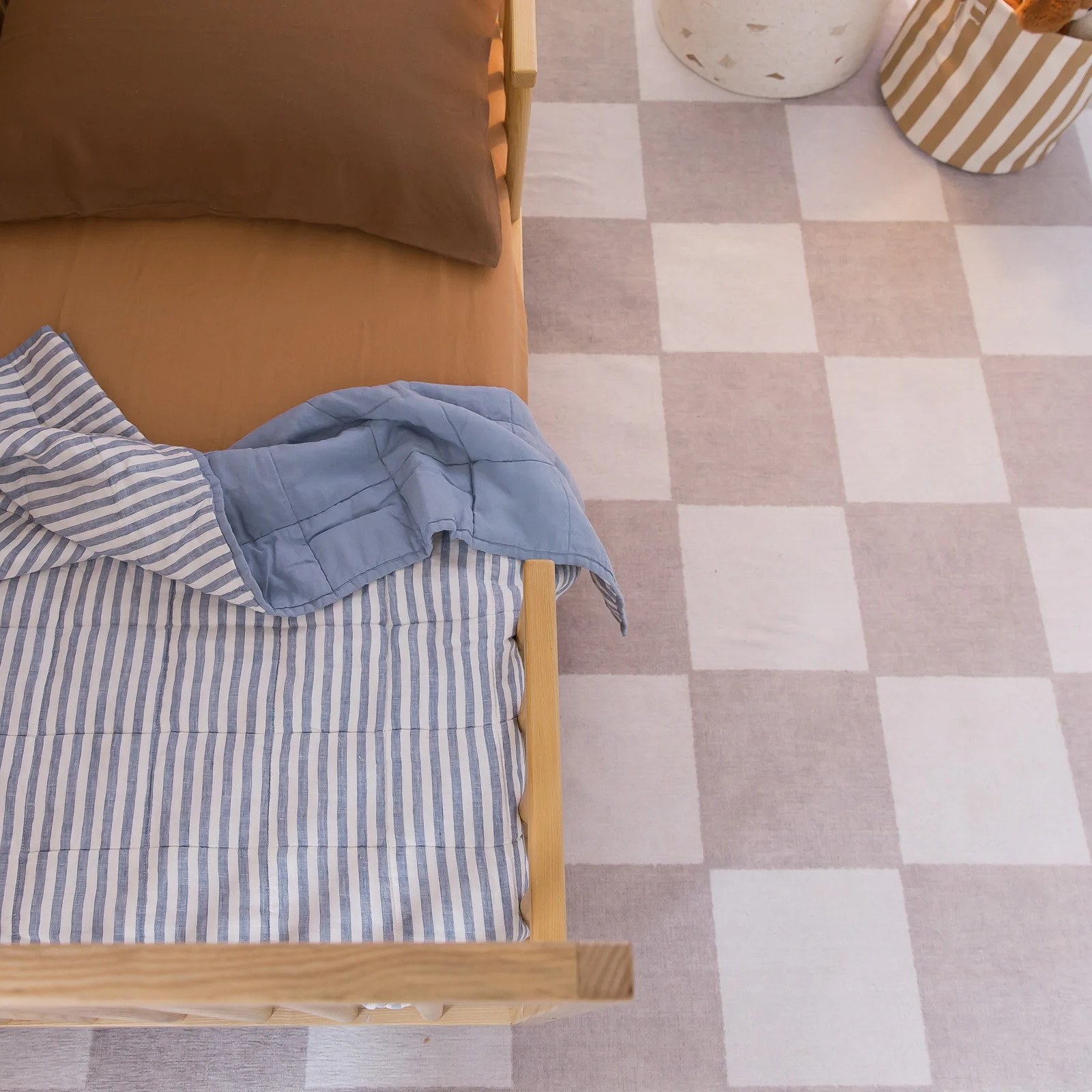 French Flax Linen Cot Sheet in Sandalwood - Image 5