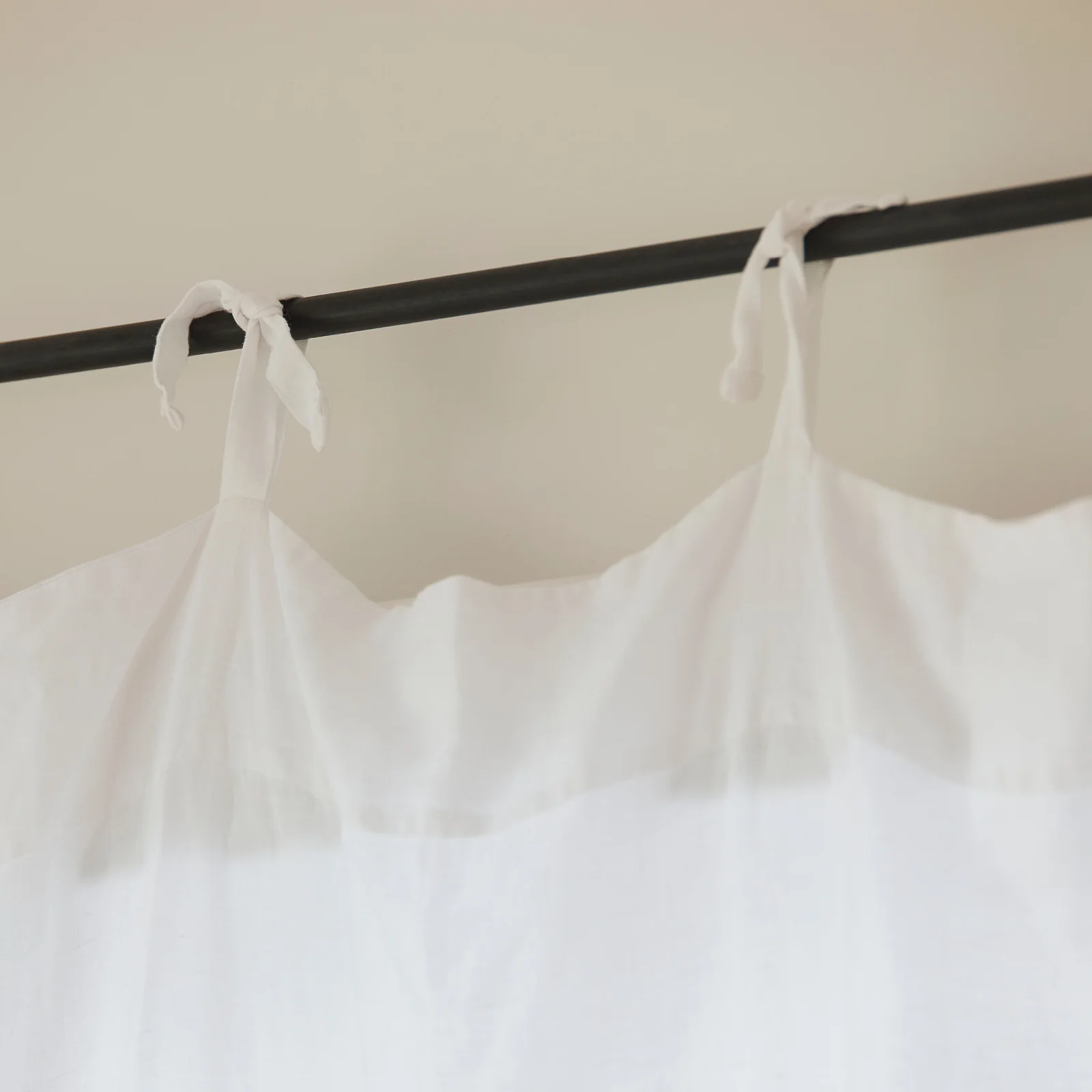 French Flax Linen Curtain Set in White - Image 2
