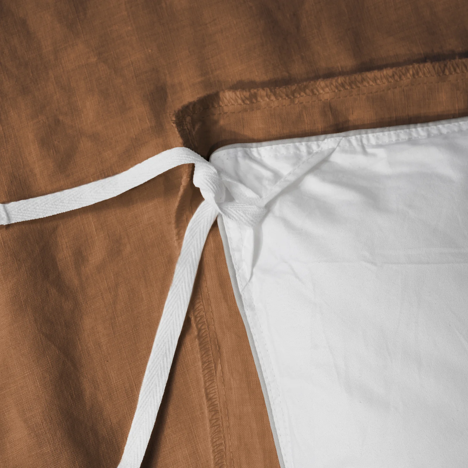 French Flax Linen Double Sided Quilt Cover in Hazelnut/Natural - Image 16