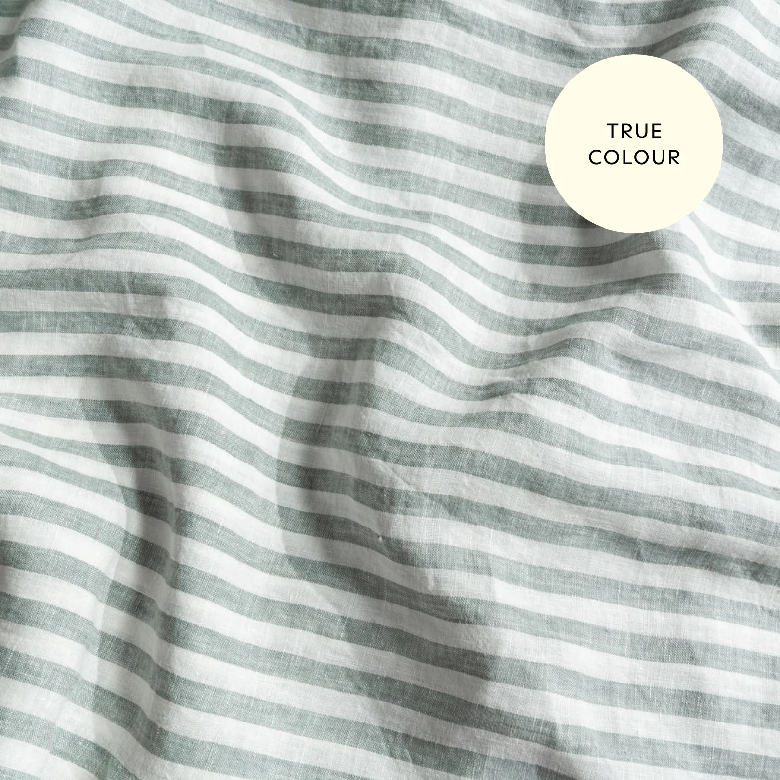 French Flax Linen Double Sided Quilt Cover in Sage/Sage Stripe - Image 11