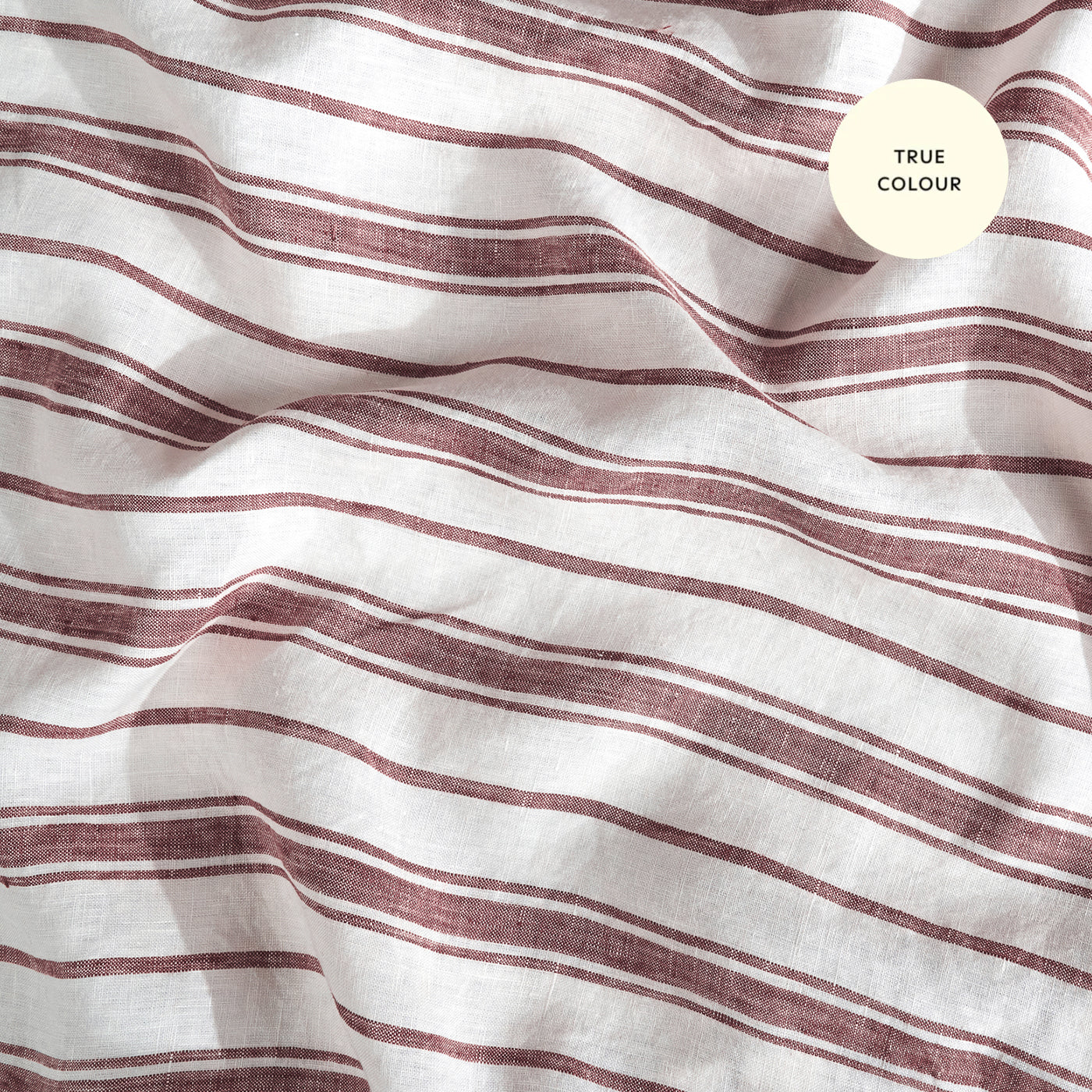 French Flax Linen Double Sided Quilt Cover Set in Cherrywood/Cherrywood Stripe - Image 11