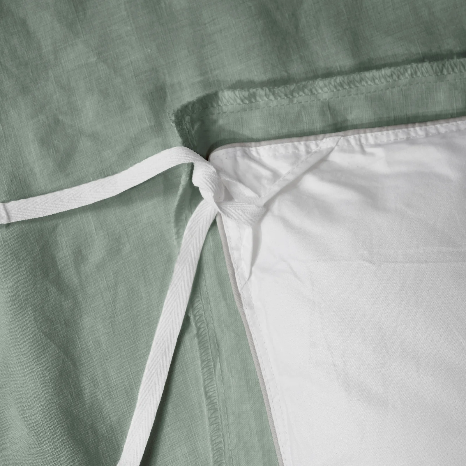 French Flax Linen Quilt Cover in Sage - Image 14