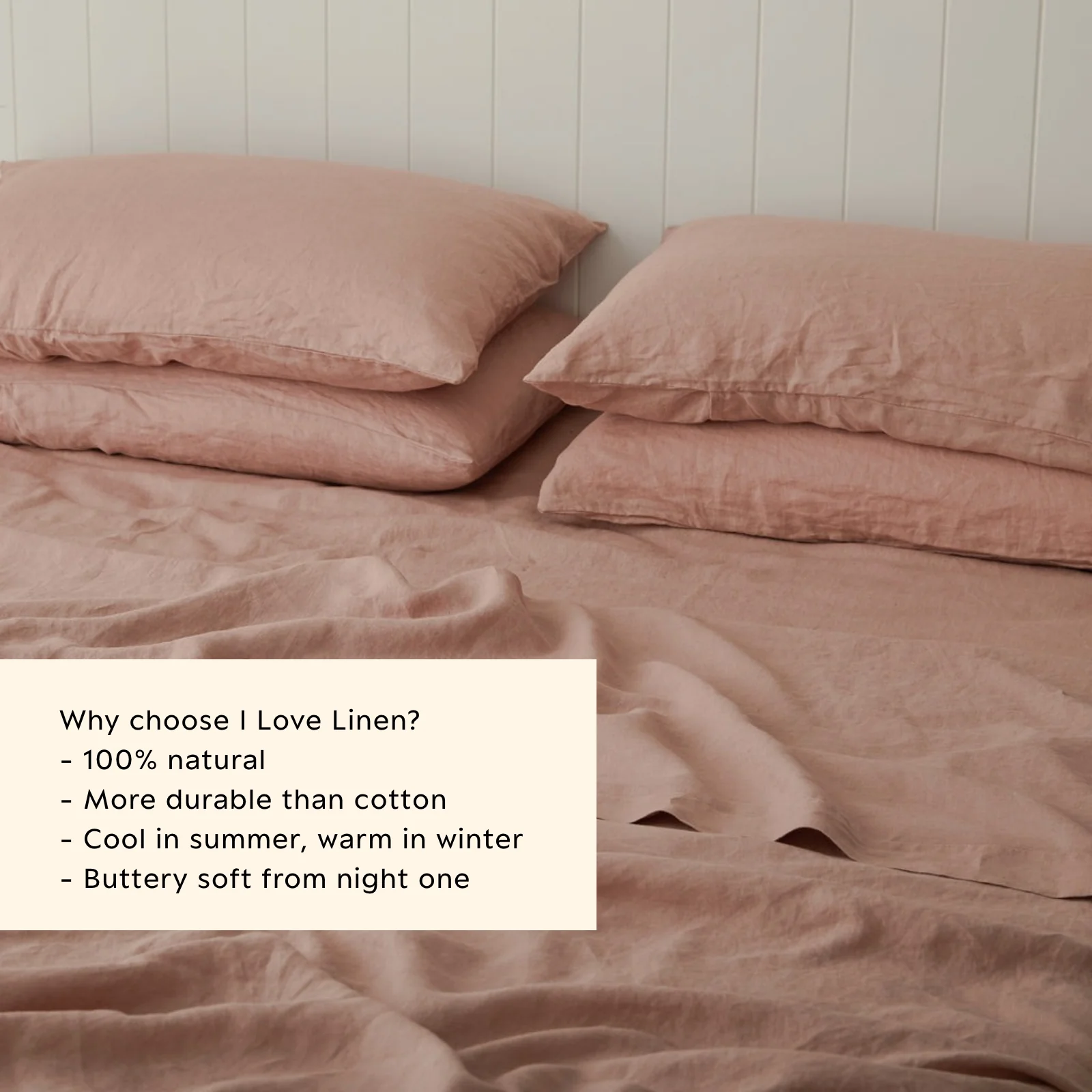 French Flax Linen Flat Sheet in Clay - Image 4