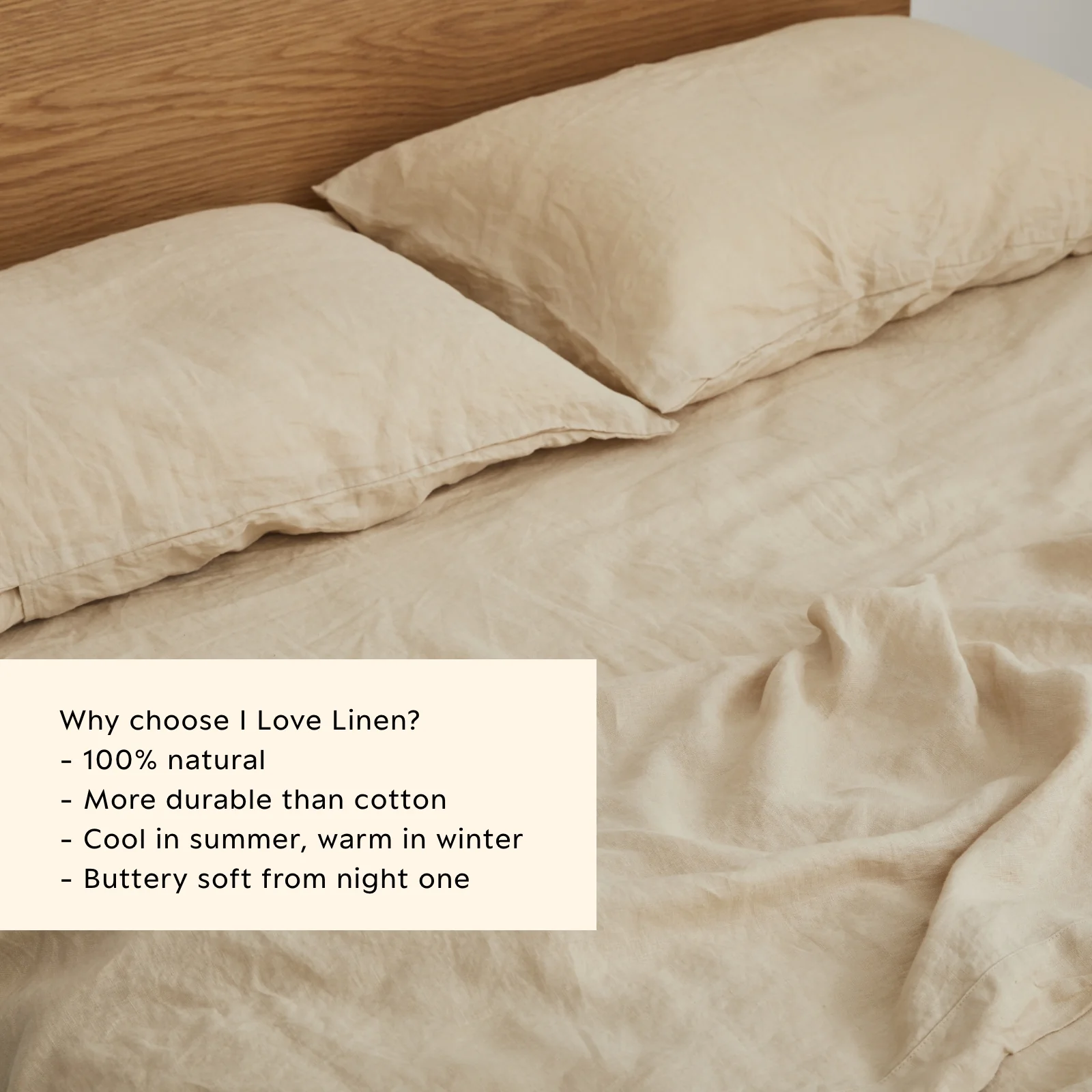French Flax Linen Flat Sheet in Creme - Image 3