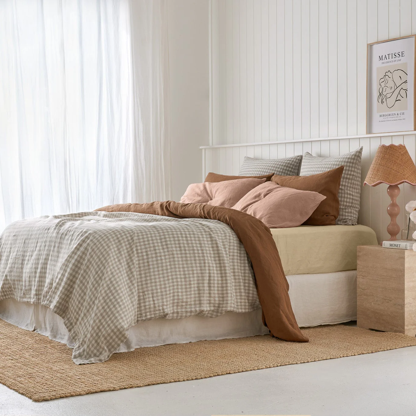 French Flax Linen Flat Sheet in Hazelnut - Image 10