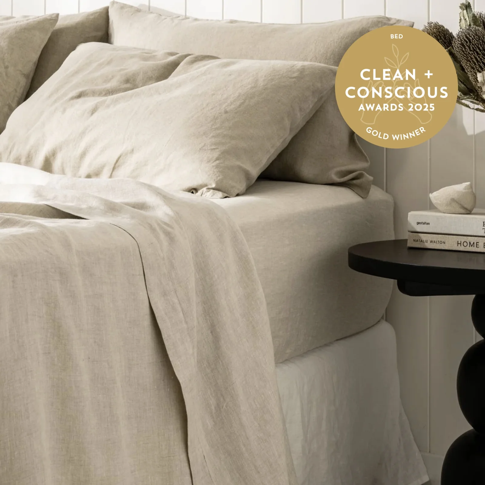French Flax Linen Flat Sheet in Natural - Image 6