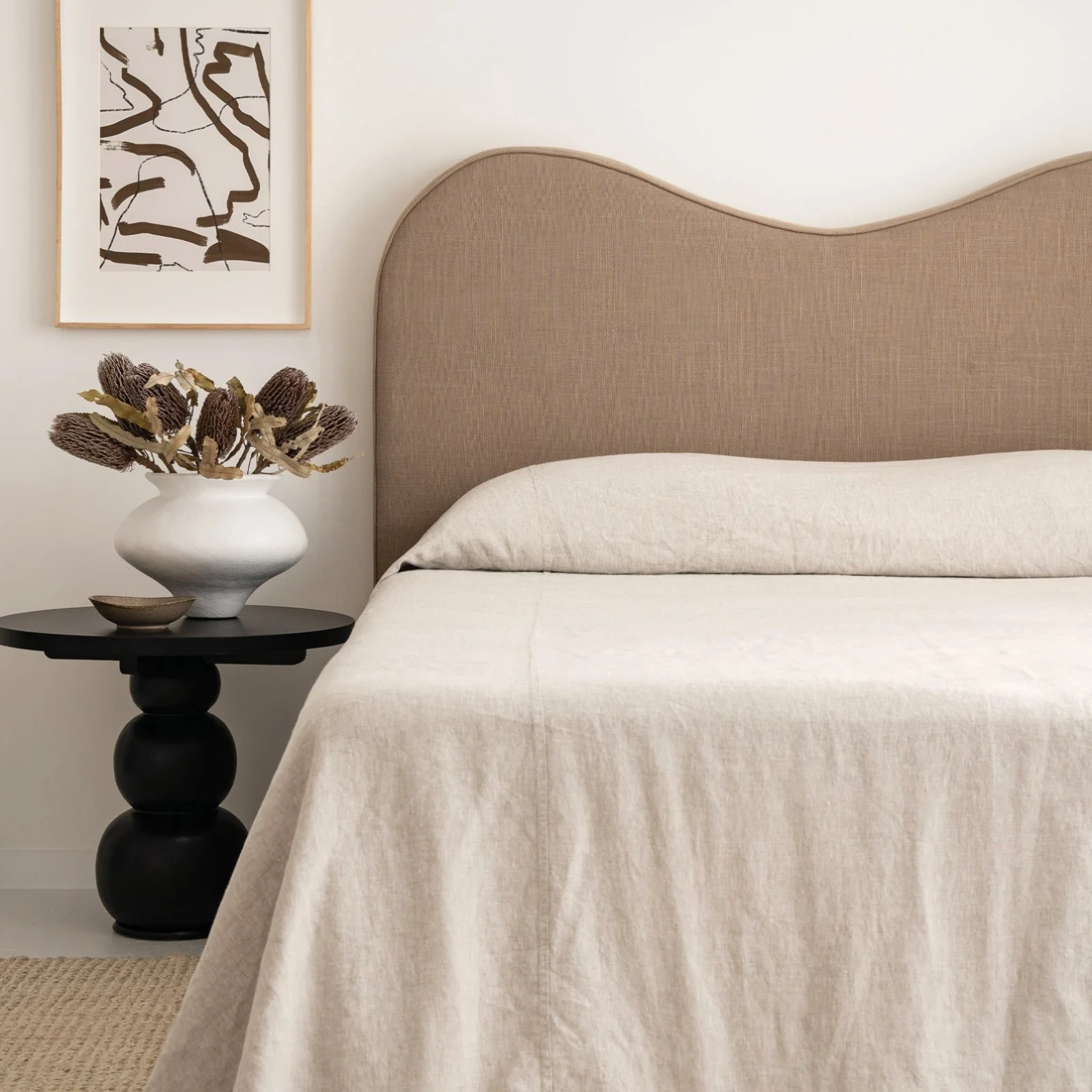 French Flax Linen Heavy Bedcover in Natural - Image 6