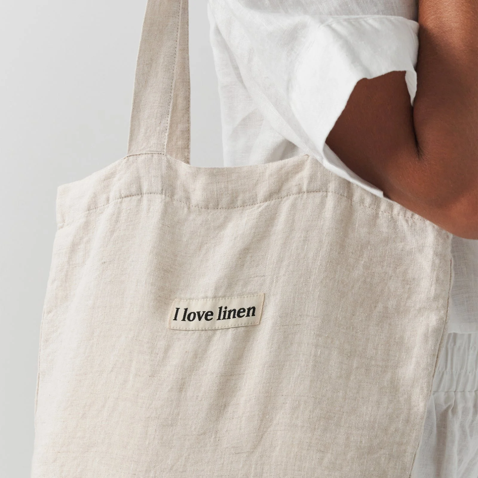French Flax Linen Market Bag in Natural - Image 5