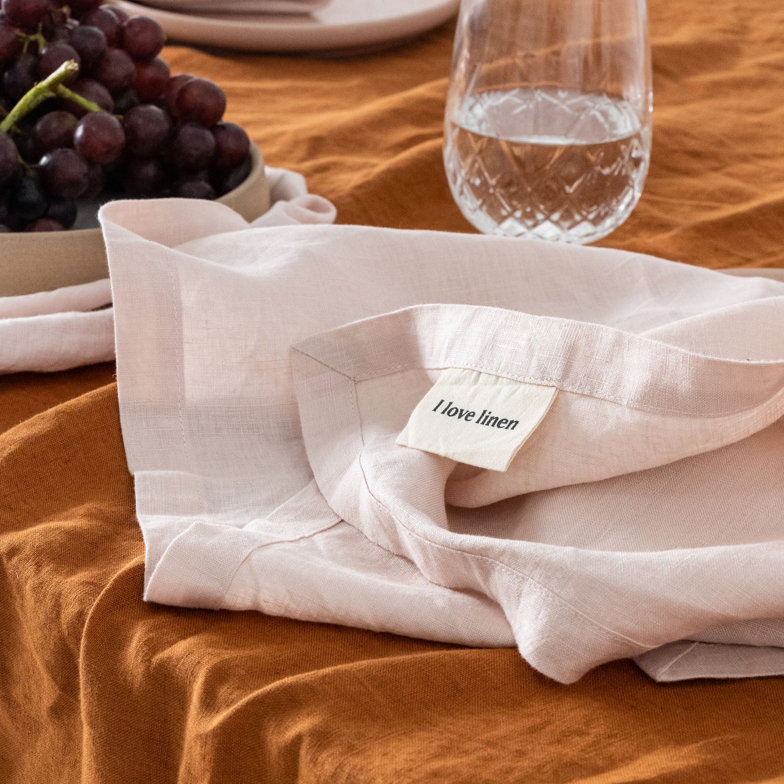 French Flax Linen Napkins (Set Of 4) in Blush - Image 8