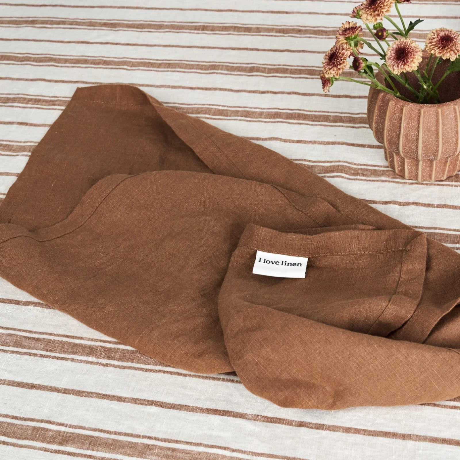 French Flax Linen Napkins (Set of 4) in Hazelnut - Image 6
