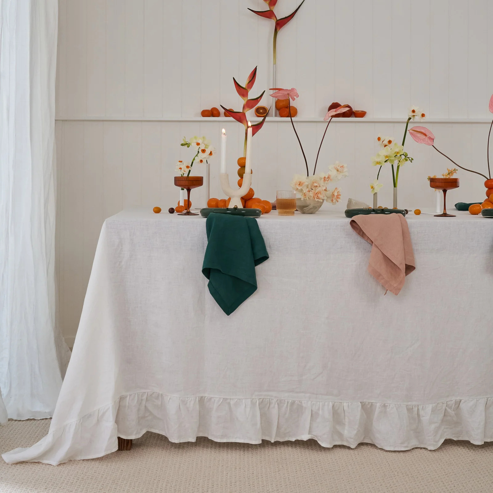 French Flax Linen Napkins (Set Of 4) in Jade/Clay - Image 2
