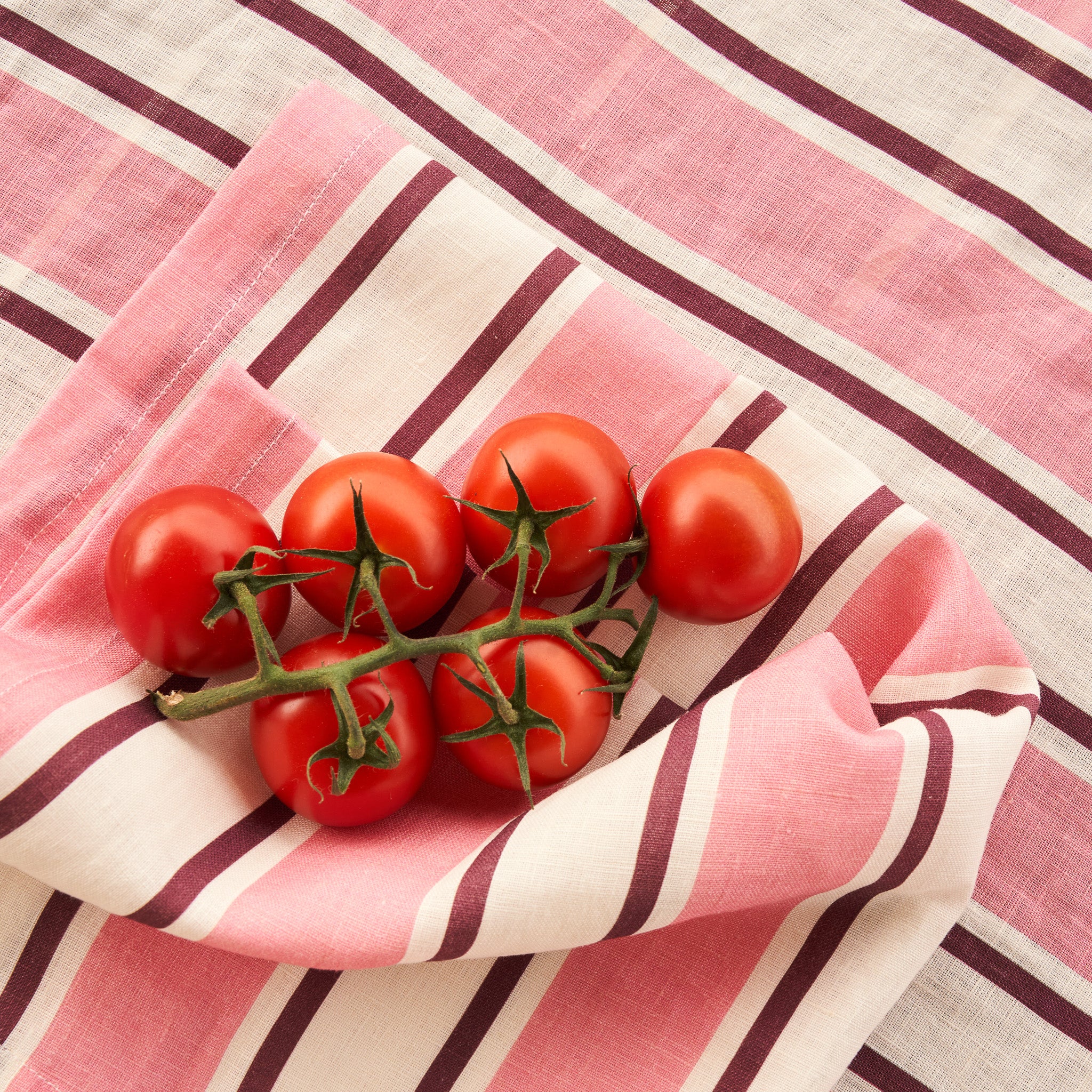 French Flax Linen Napkins (Set Of 4) in Pink Stripe - Image 8