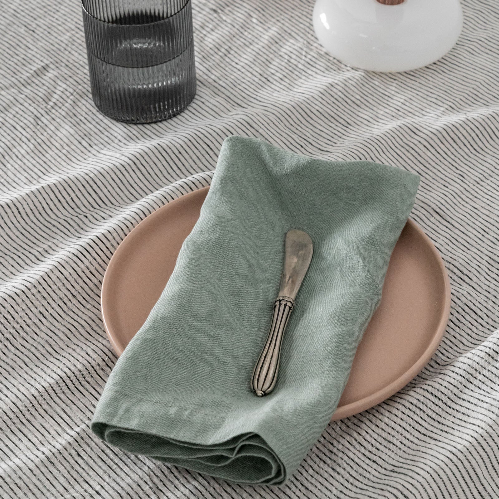 French Flax Linen Napkins (Set Of 4) in Sage - Image 5