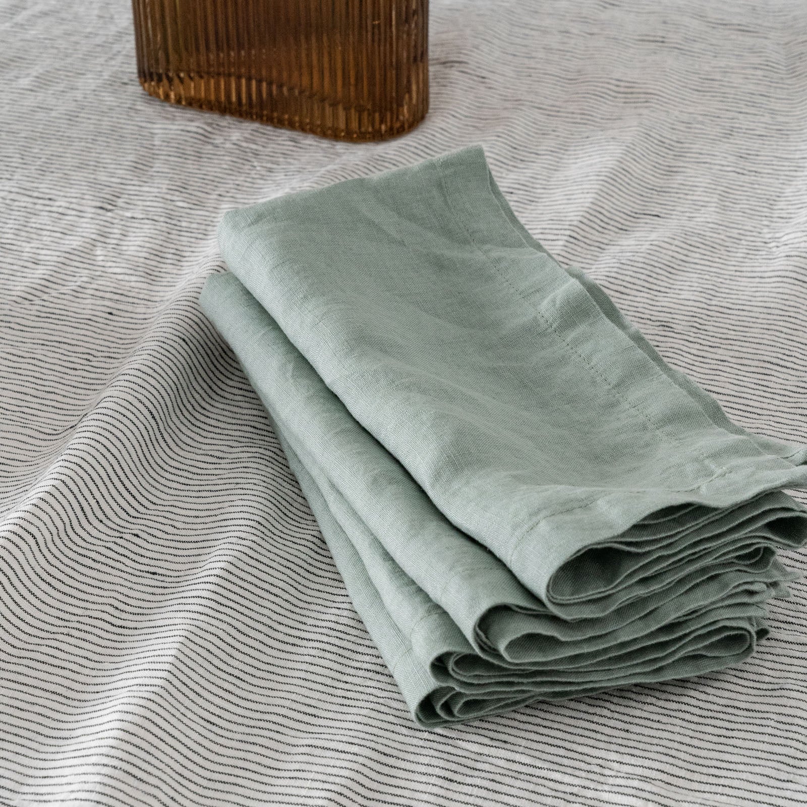 French Flax Linen Napkins (Set Of 4) in Sage - Image 7