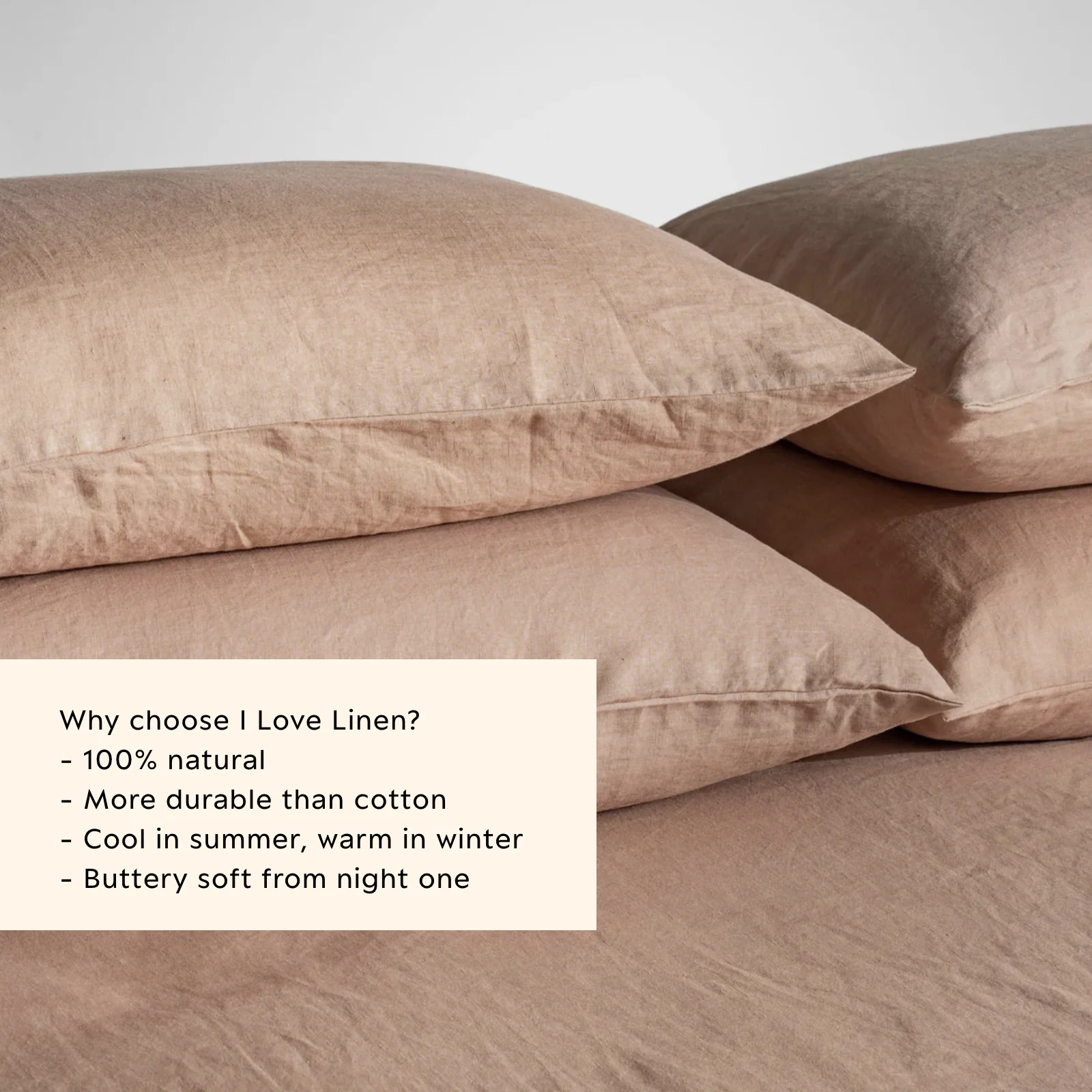 French Flax Linen Pillowcase Set in Clay - Image 3