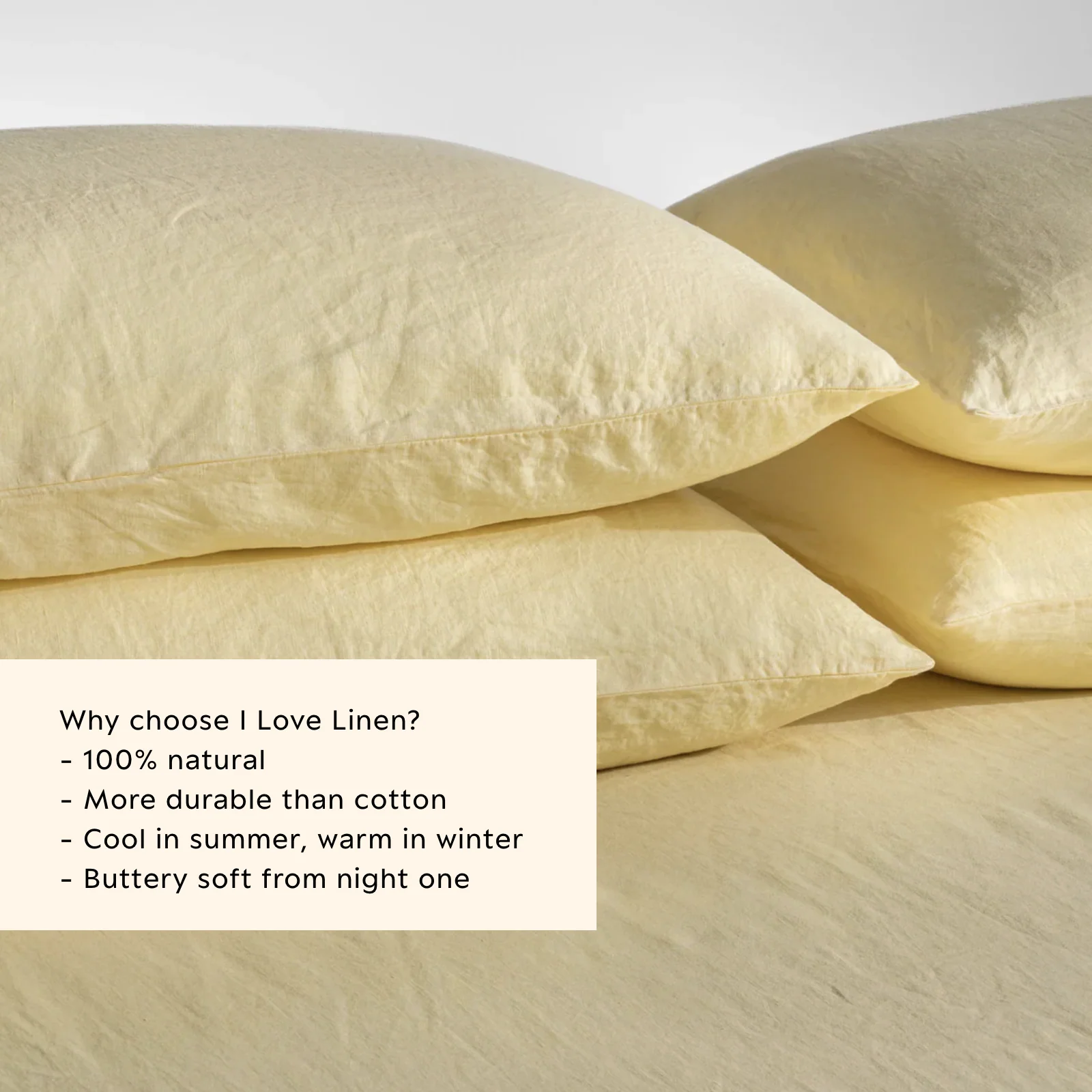 French Flax Linen Pillowcase Set in Daisy - Image 3