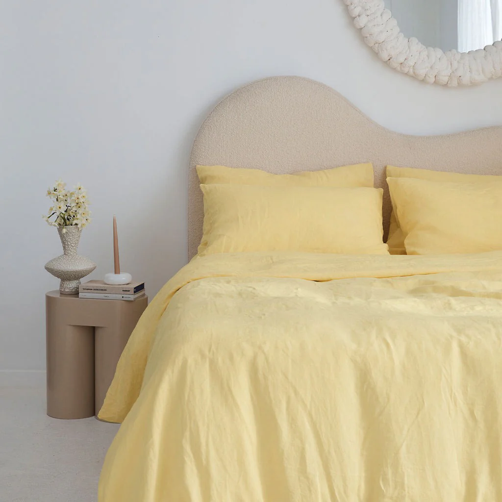 French Flax Linen Pillowcase Set in Daisy - Image 7