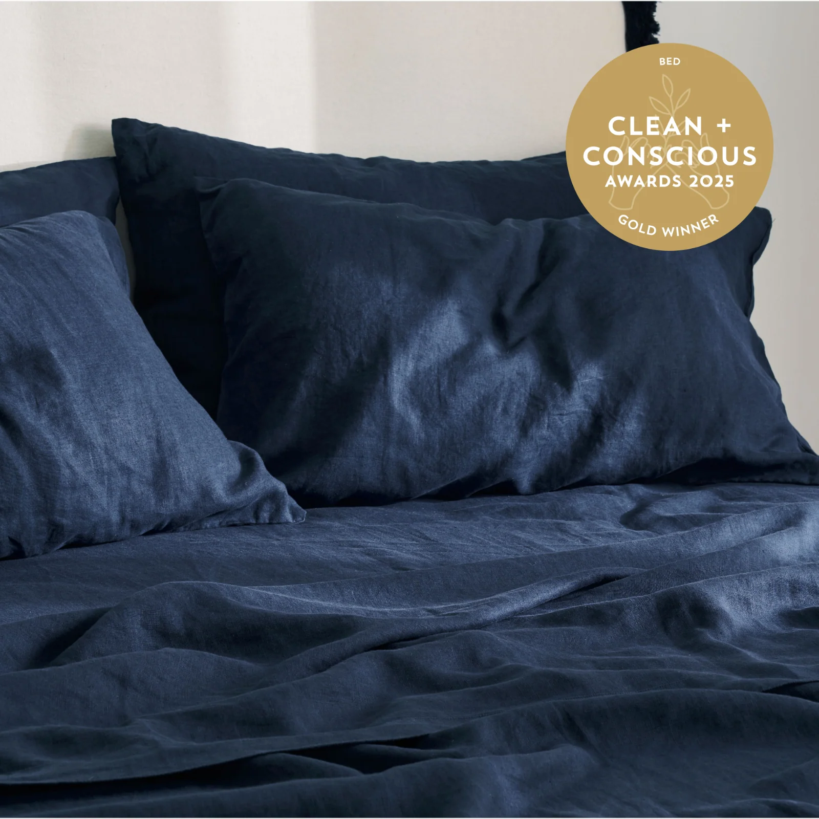 French Flax Linen Pillowcase Set in Indigo - Image 5