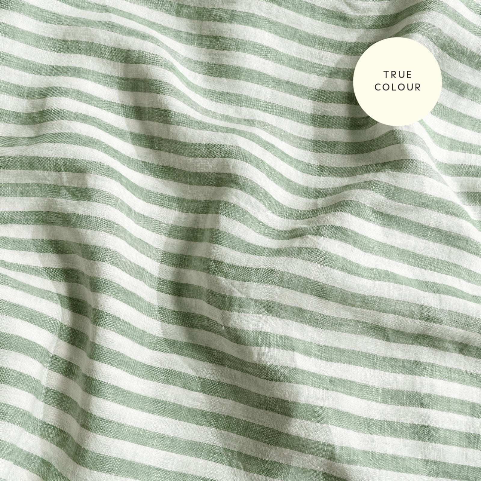 French Flax Linen Pillowcase Set in Ivy Stripe - Image 11