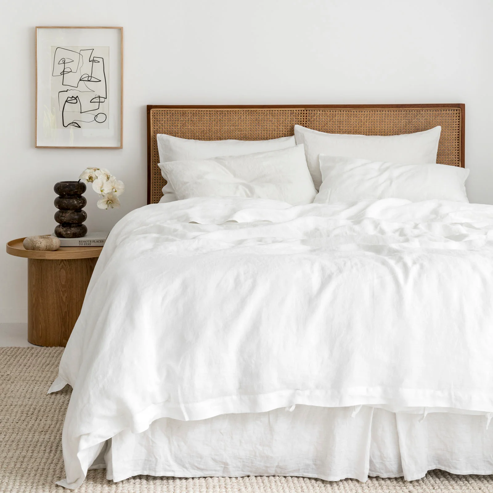French Flax Linen Quilt Cover in White - Image 4
