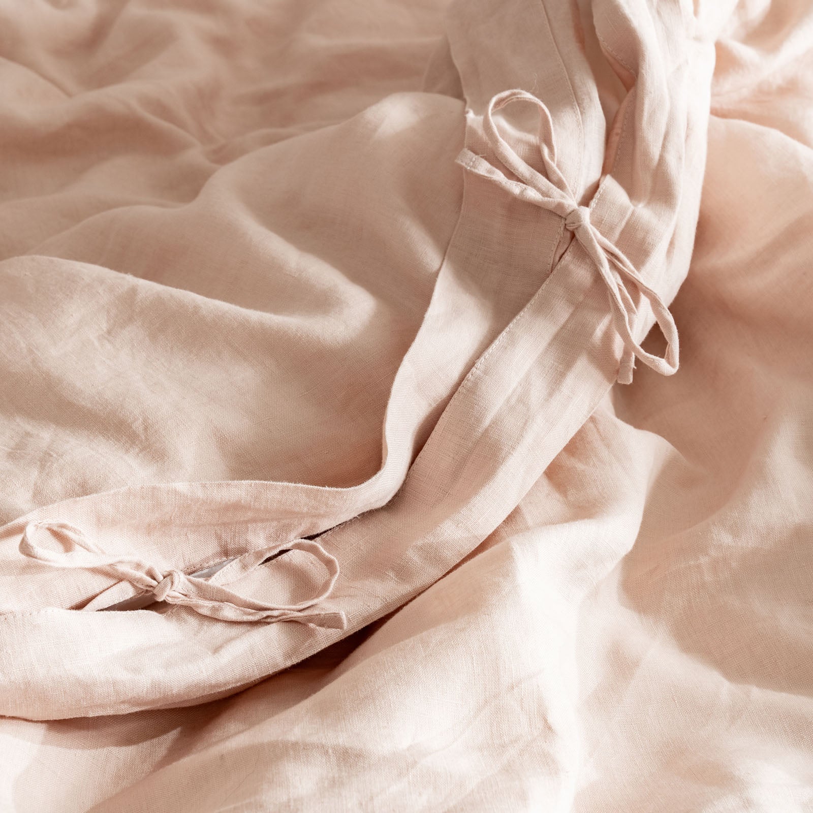French Flax Linen Quilt Cover Set in Blush - Image 6