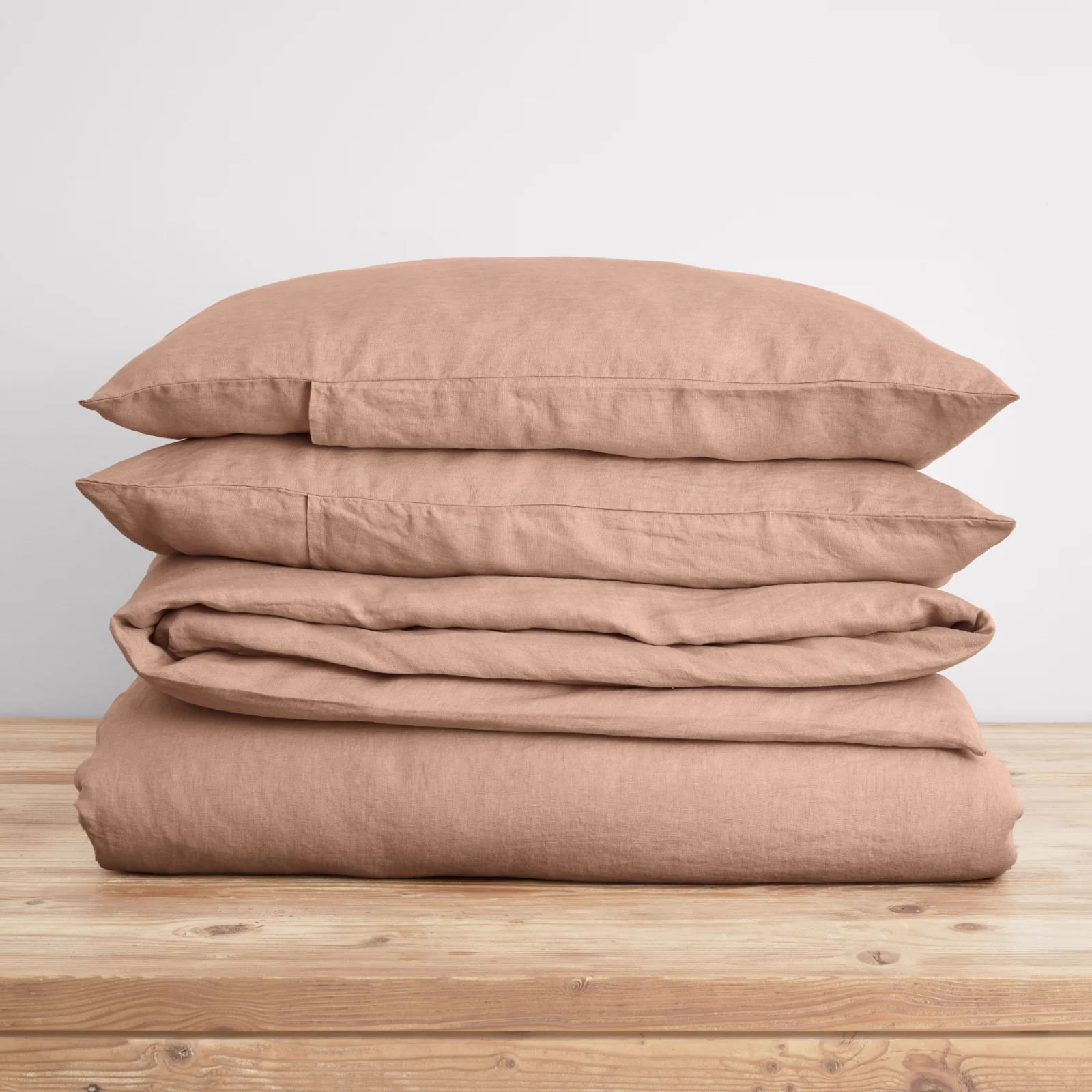 French Flax Linen Quilt Cover Set in Clay