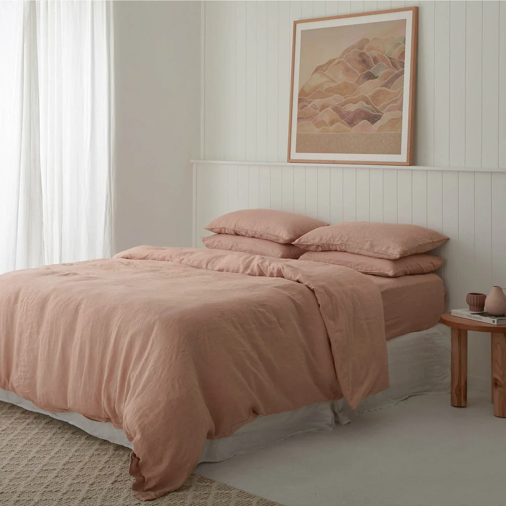 French Flax Linen Quilt Cover Set in Clay - Image 2