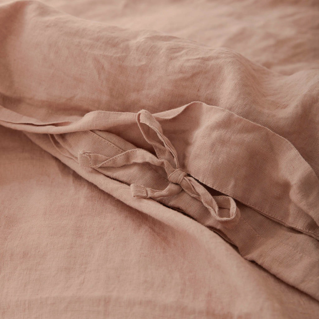 French Flax Linen Quilt Cover Set in Clay - Image 6