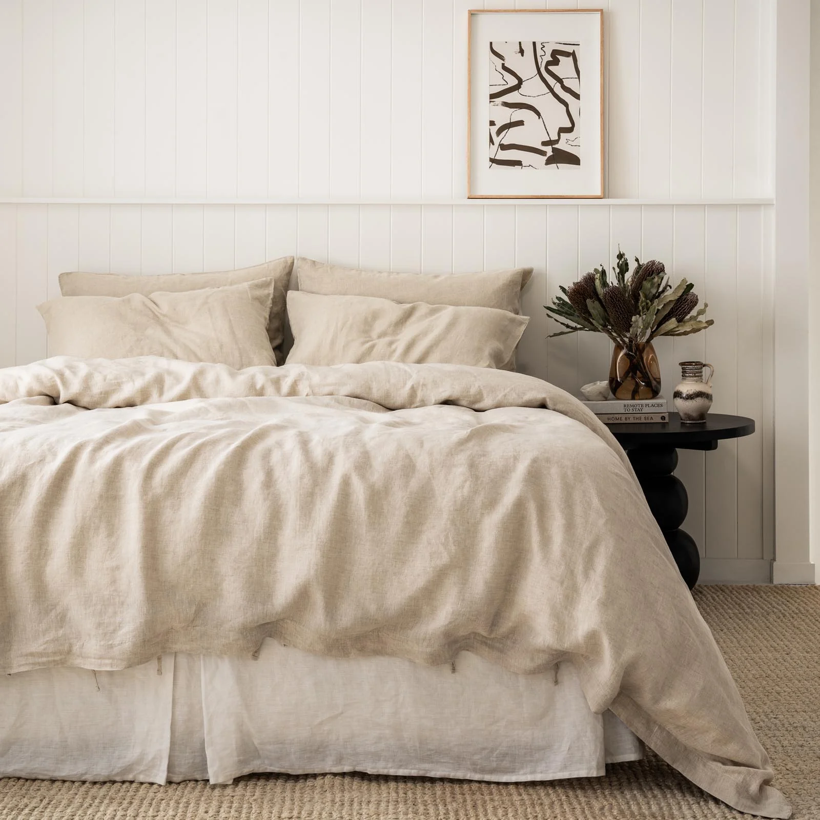 French Flax Linen Quilt Cover Set in Natural - Image 2