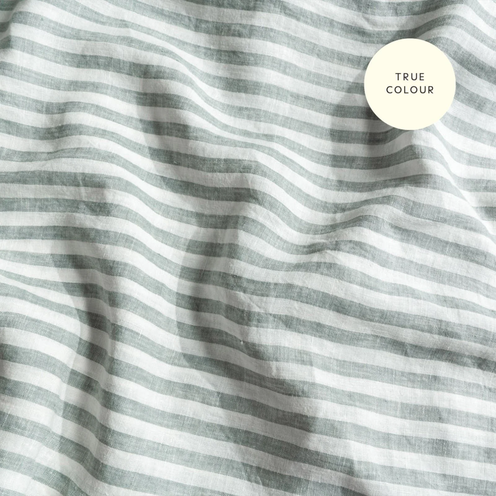 French Flax Linen Quilt Cover Set in Sage Stripe - Image 12