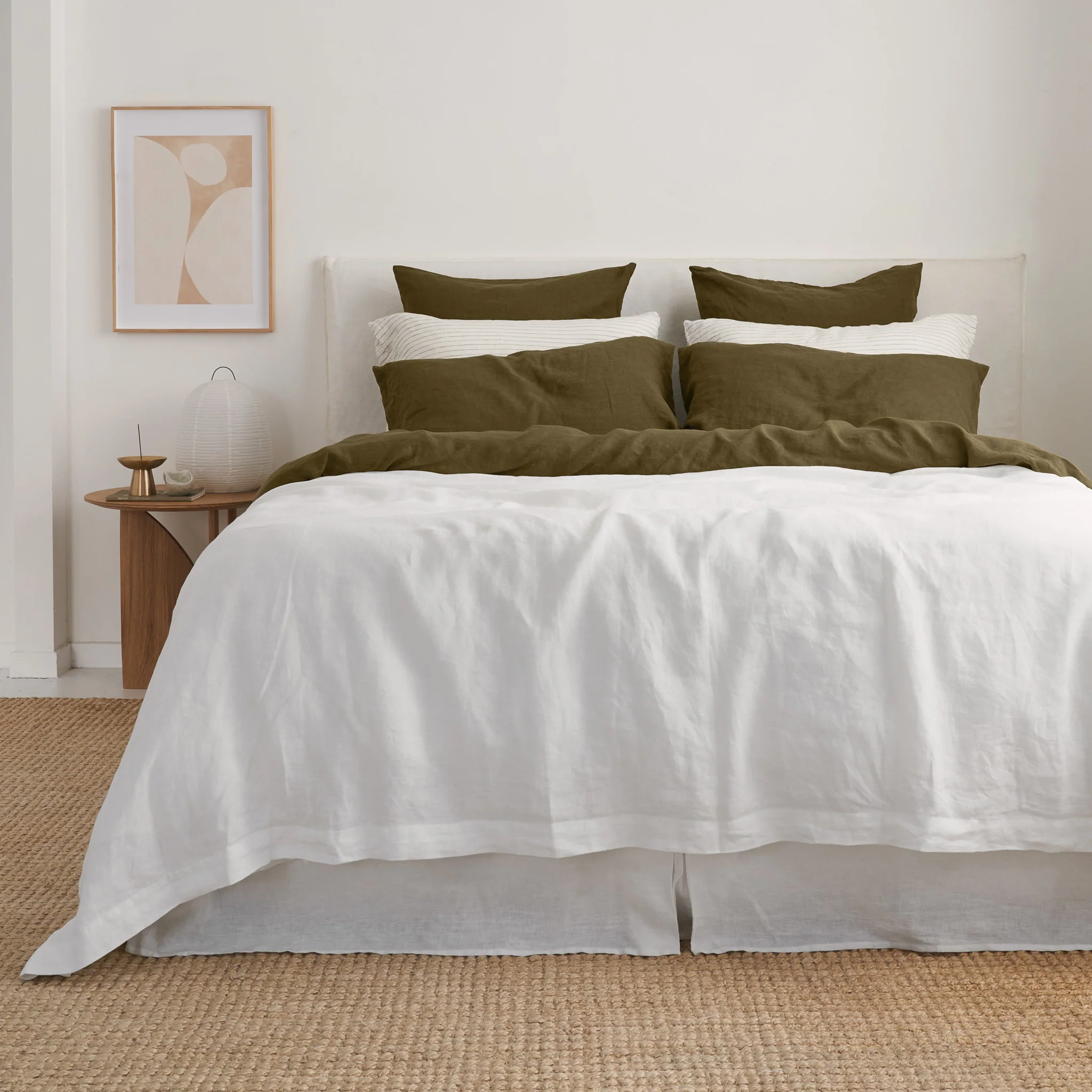 French Flax Linen Quilt Cover in White - Image 10