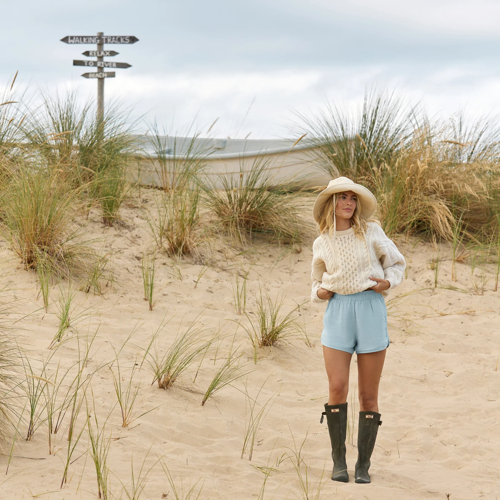 French Flax Linen Relaxed Short in Sky Blue - Image 12