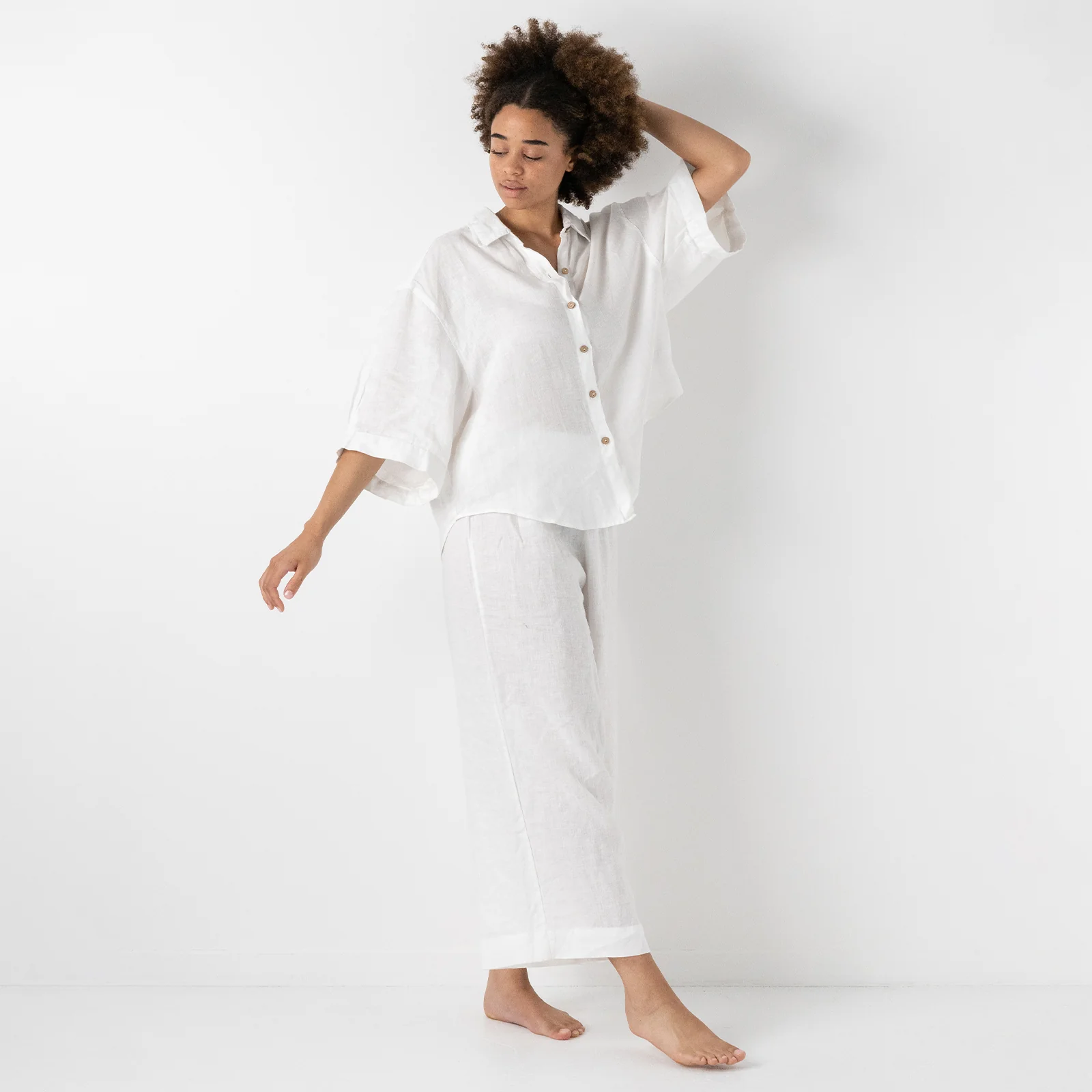 French Flax Linen Ruby Lounge Set in White - Image 2