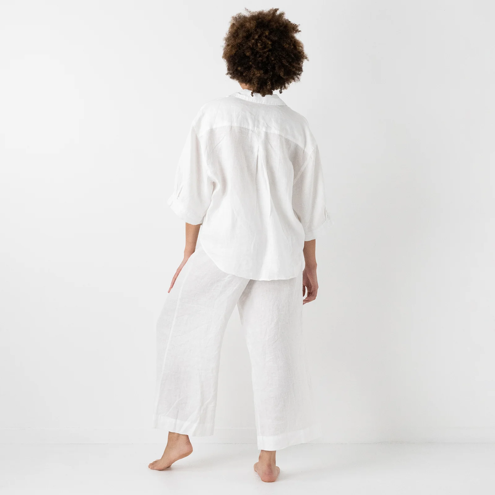 French Flax Linen Ruby Lounge Set in White - Image 3
