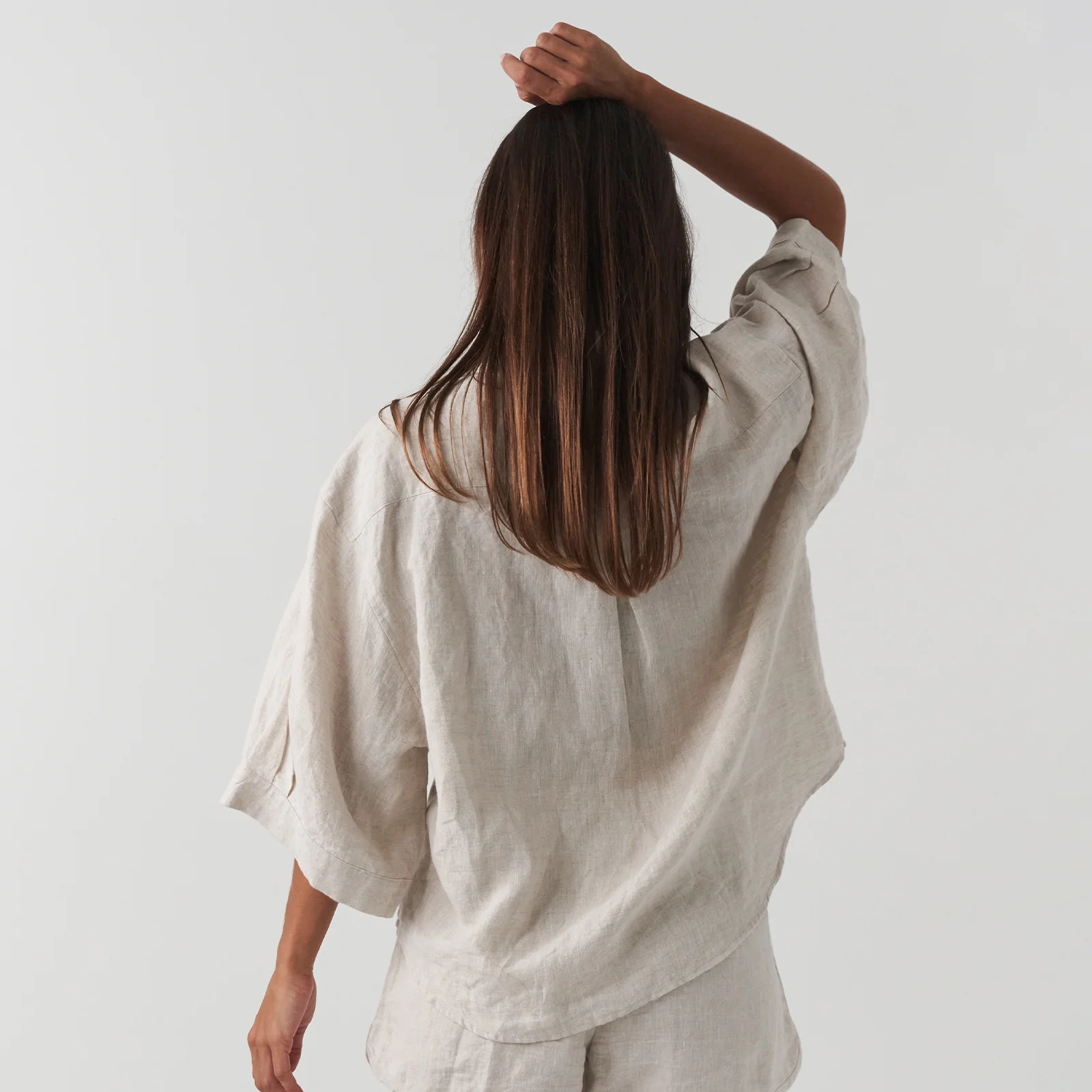 French Flax Linen Ruby Shirt in Natural - Image 2