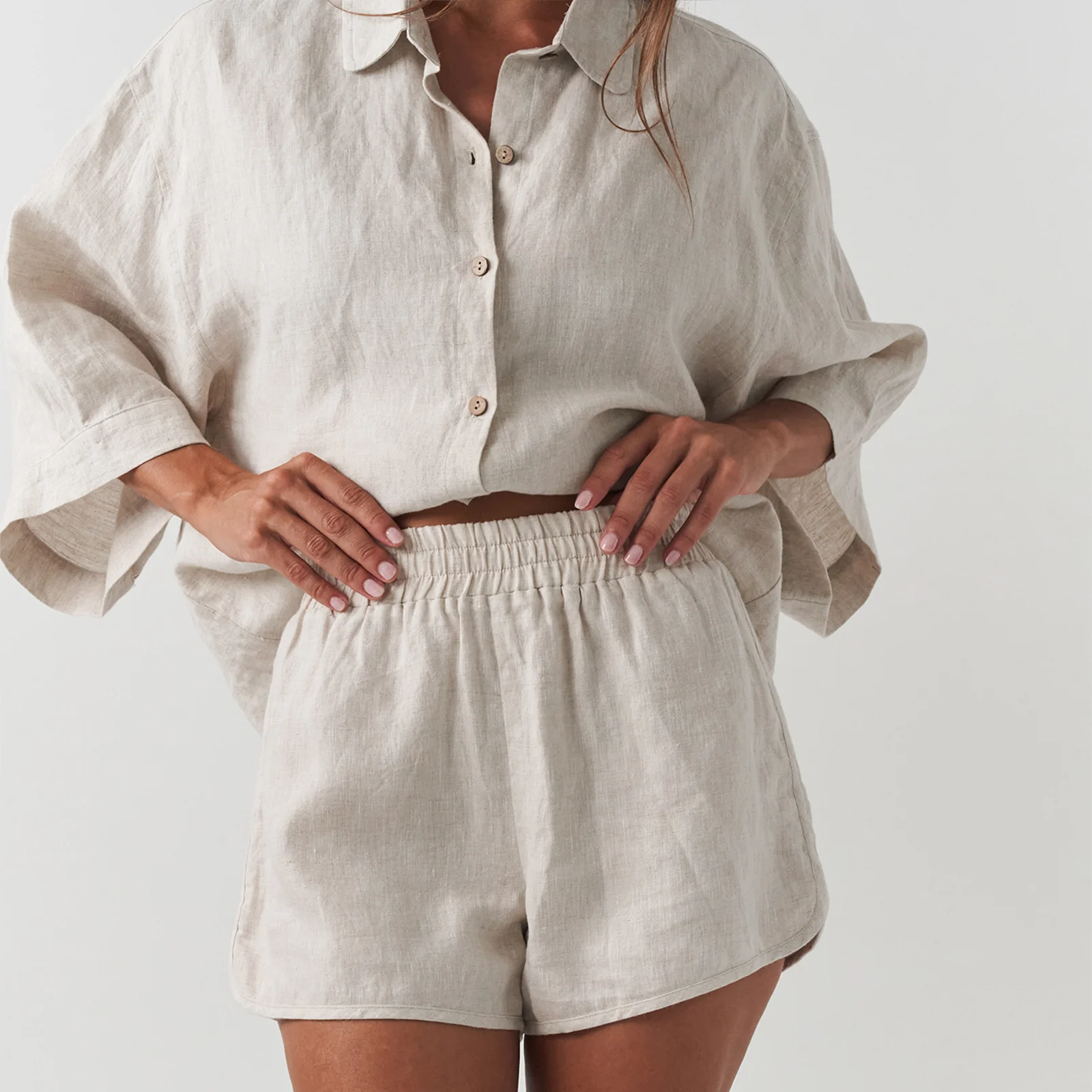 French Flax Linen Ruby Shirt in Natural - Image 5