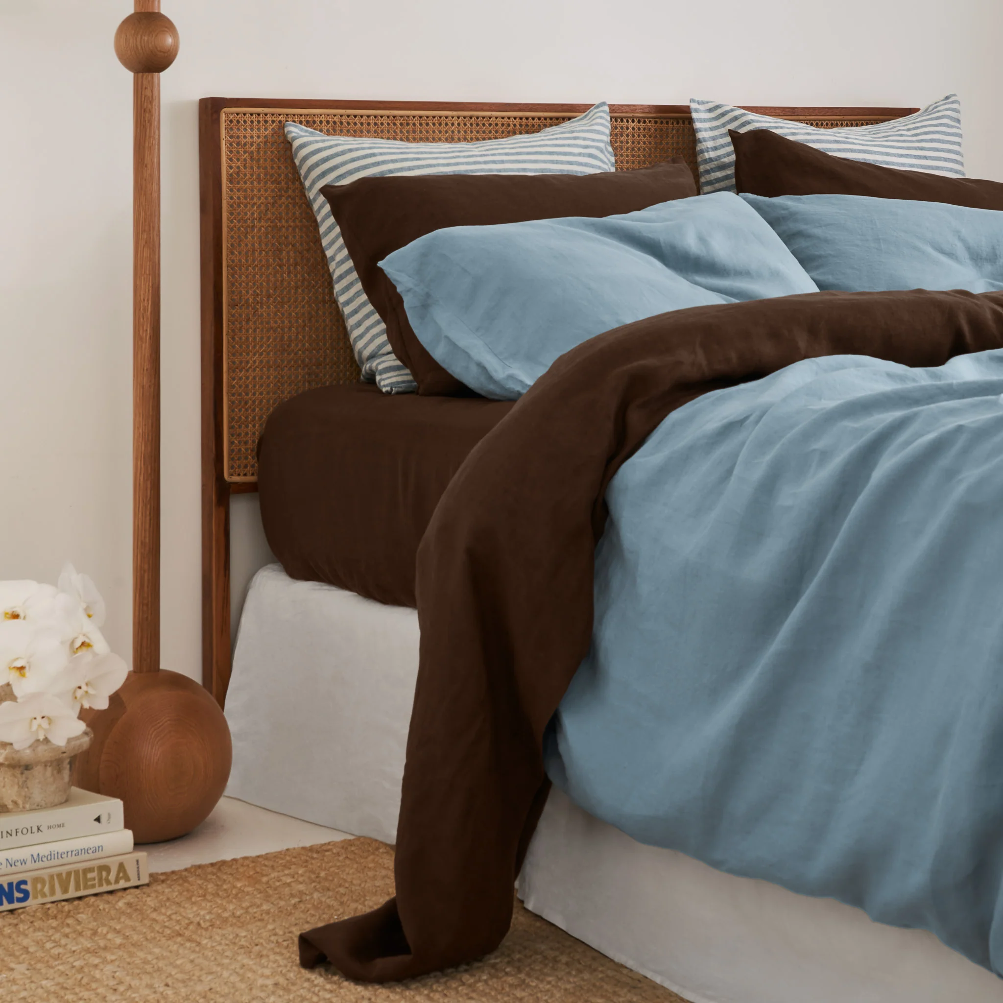 French Flax Linen Sheet Set in Chocolate - Image 11