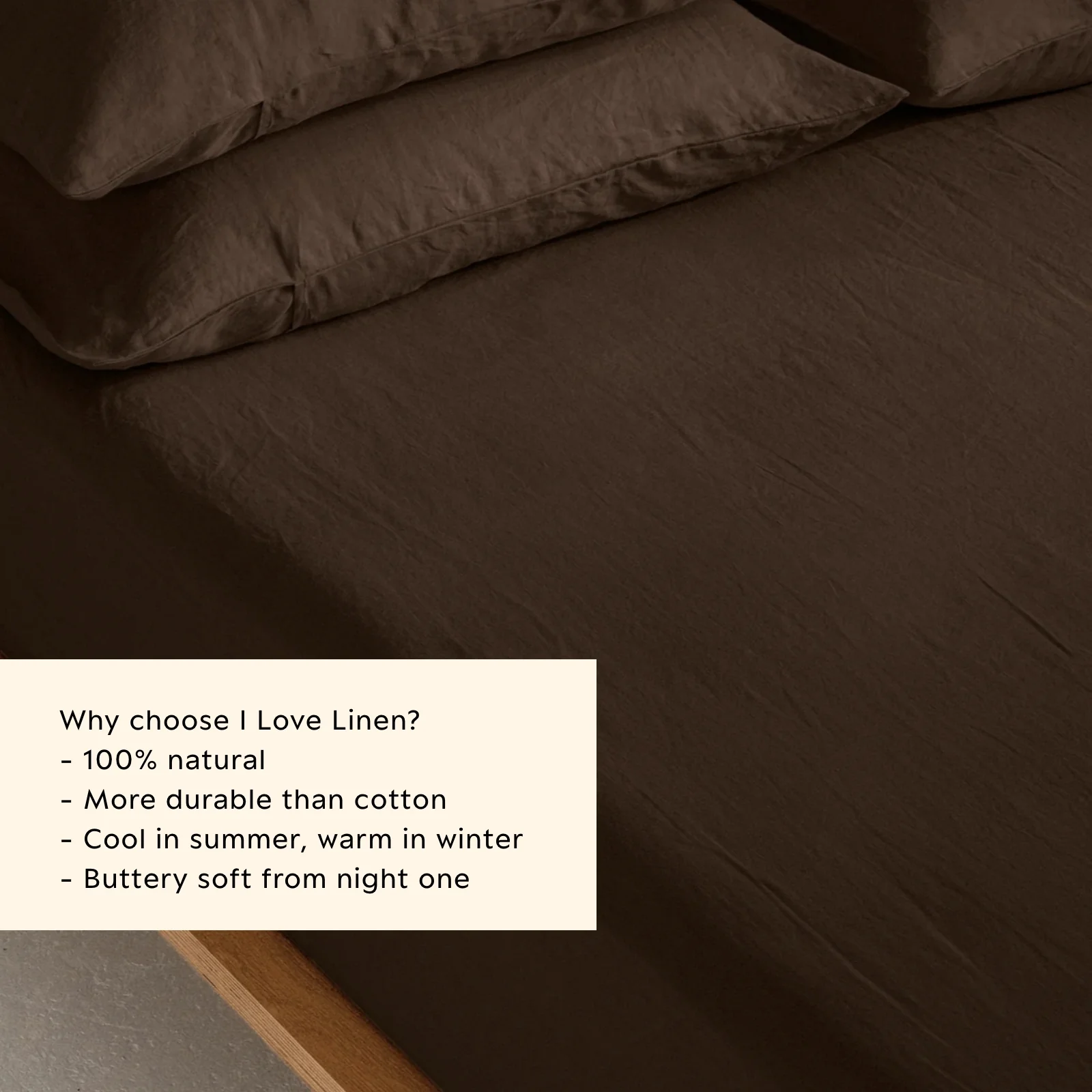 French Flax Linen Sheet Set in Chocolate - Image 6