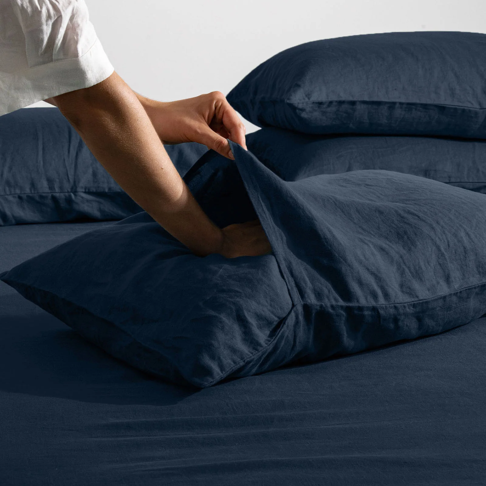 French Flax Linen Sheet Set in Indigo - Image 5