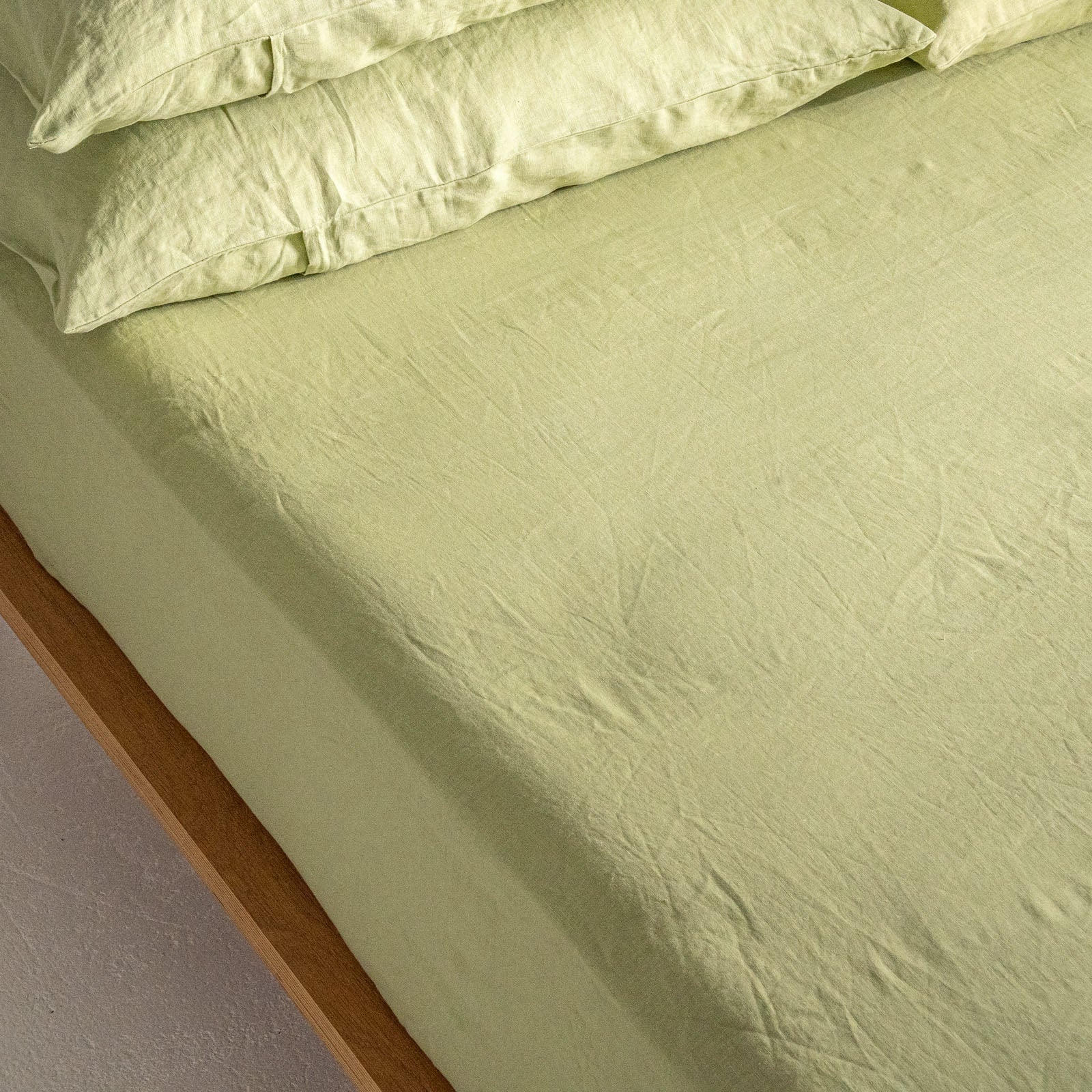 French Flax Linen Sheet Set in Matcha - Image 10