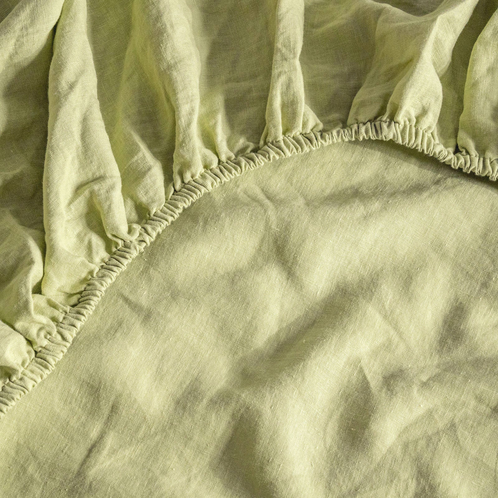 French Flax Linen Sheet Set in Matcha - Image 9