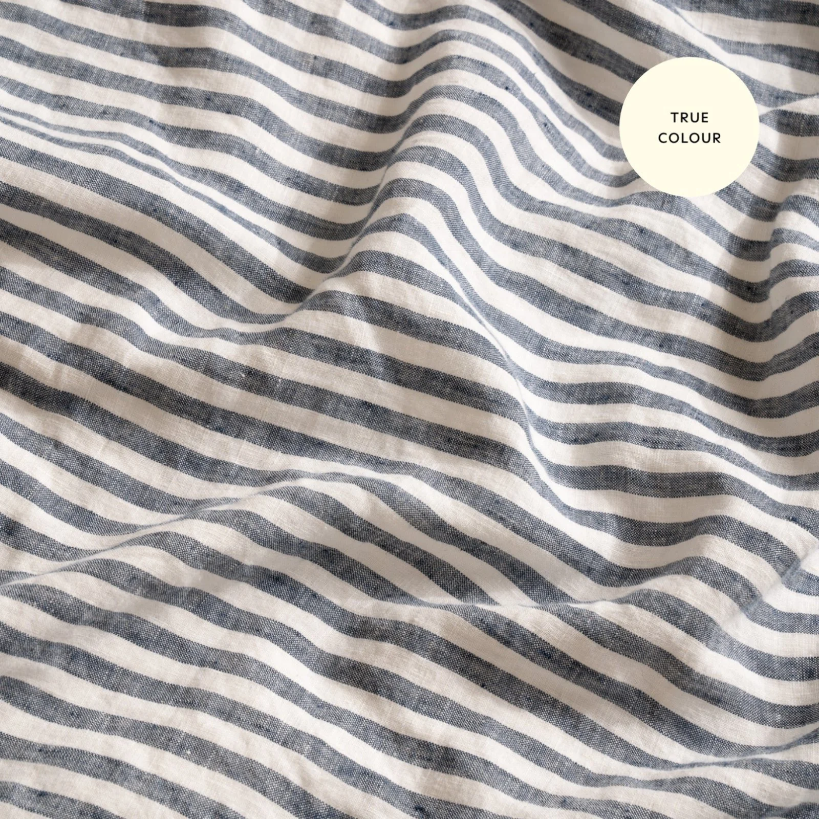 French Flax Linen Pillowcase Set in Indigo Stripe - Image 9