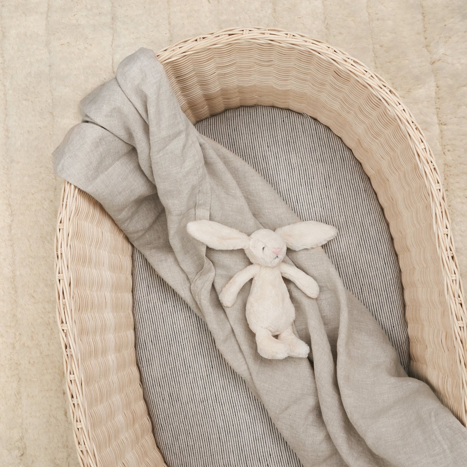 French Flax Linen Swaddle in Natural - Image 4