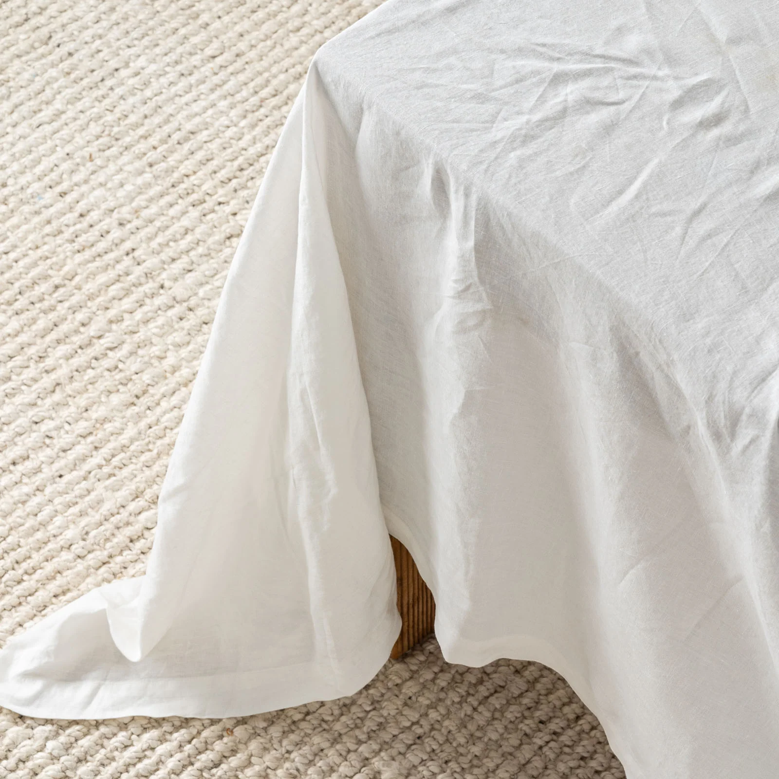 French Flax Linen Table Cloth in White - Image 8