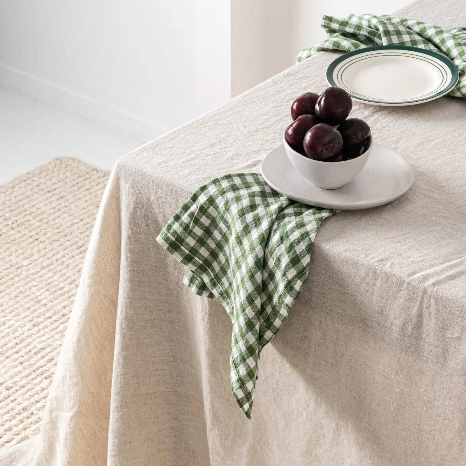 French Flax Linen Table Cloth in Natural - Image 6