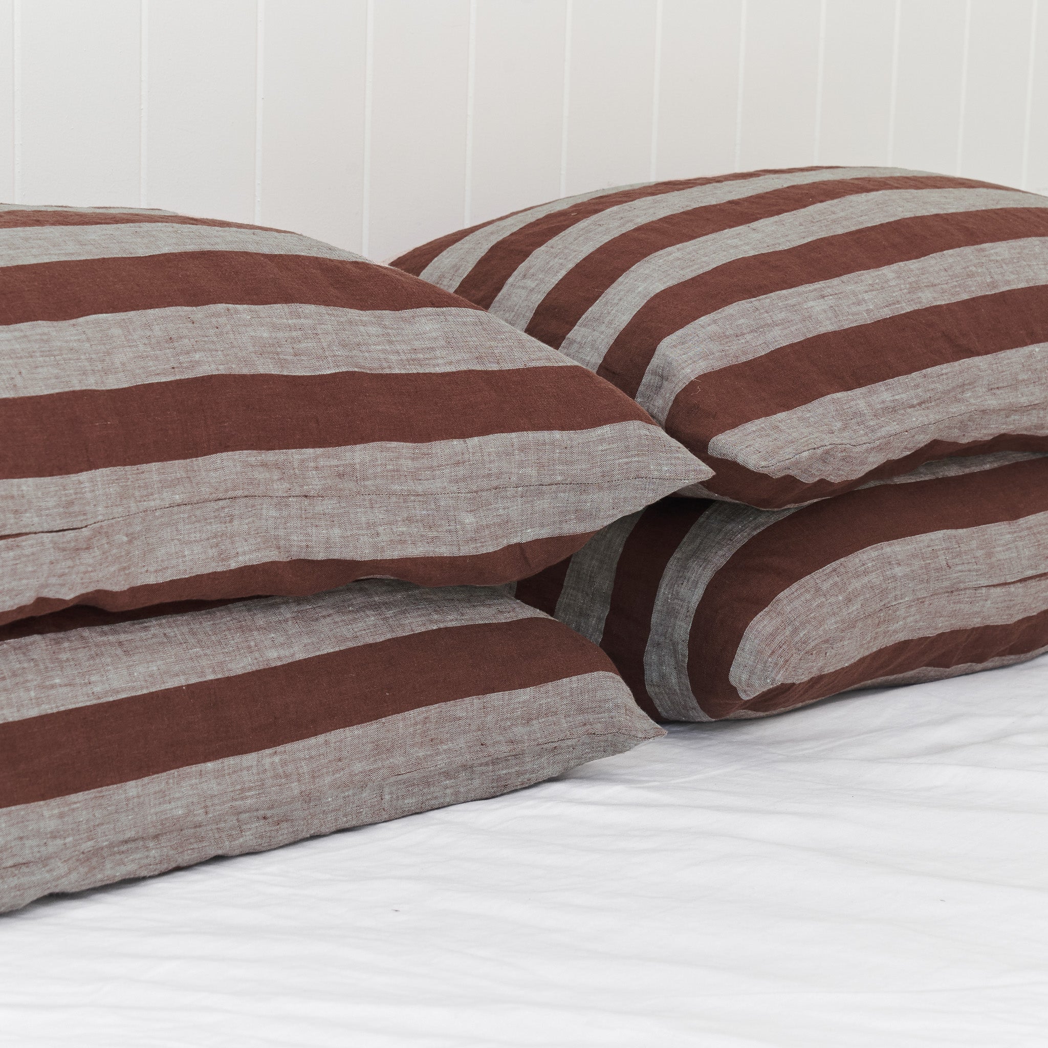 Standard Pillowcase Set in Chocolate Stripe - Image 3